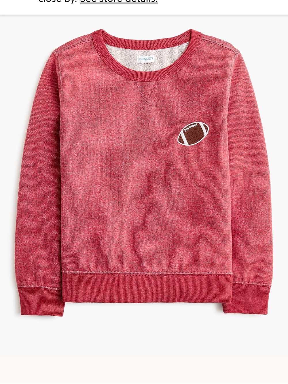 Boys' terry football sweatshirt Crewcuts Red Crewneck Sweater with Football